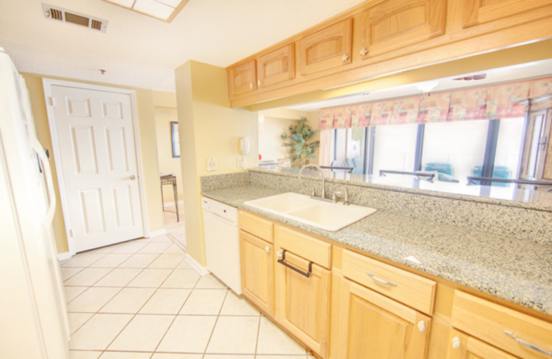 Rental kitchen at Ocean Breeze East.