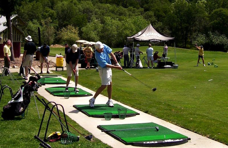 Golf practice at Greenhorn Creek Resort.