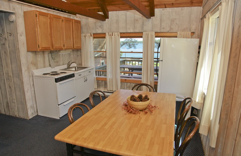 Cottage living room at Thunder Lake Lodge.