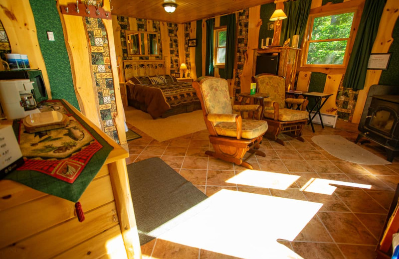 Cabin interior at Lake Clear Lodge & Retreat.