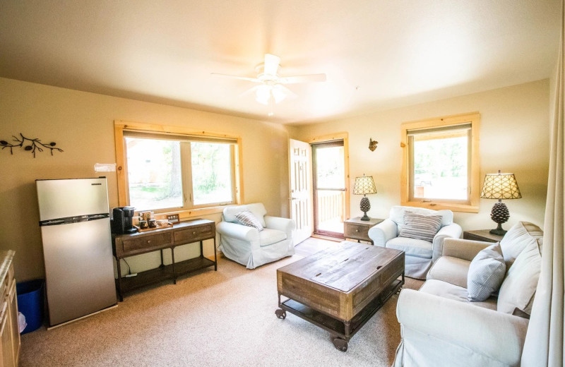 Cabin living room at Colorado Trails Ranch.