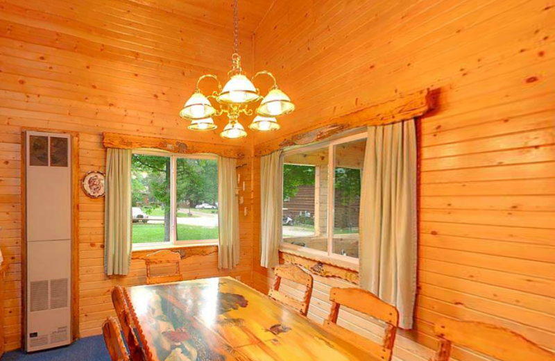 Paul Bunyan dining table at Anderson's Northland Lodge.