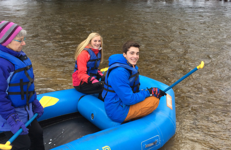 Winter rafting at Northwoods Lodge.