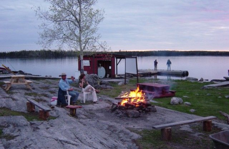 Campfire at Uchi Lake Lodge.