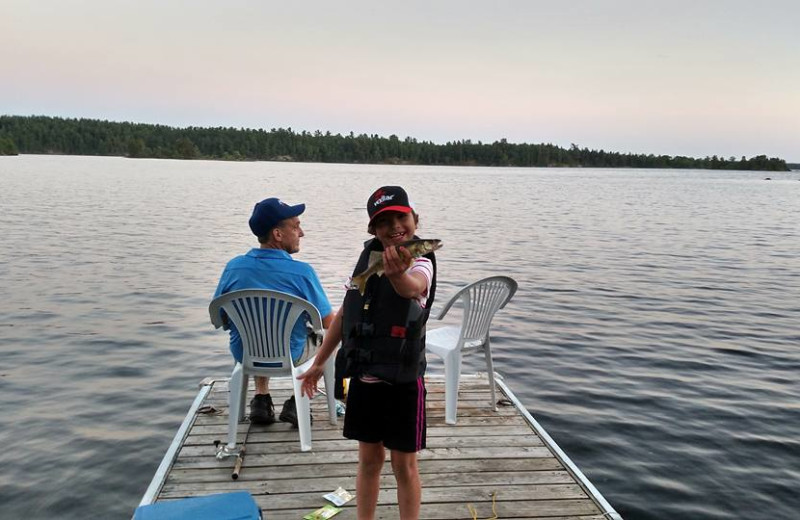 Dock fishing at Pipestone Point Resort.