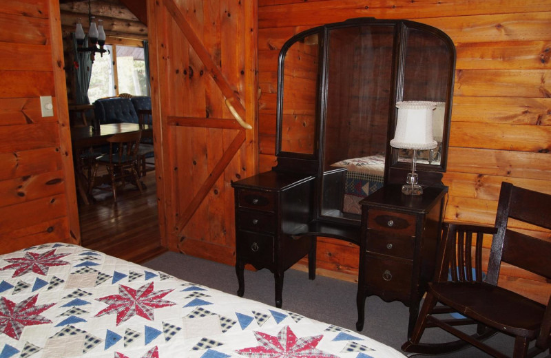 Cabin bedroom at Heston's Lodge.