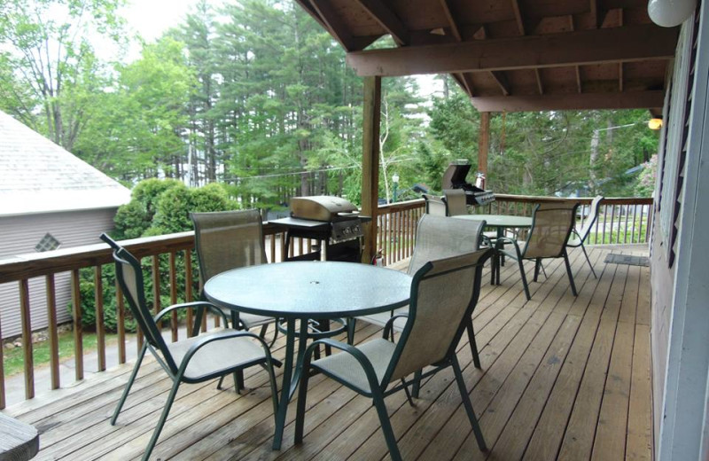 Cabin deck at The Depe Dene Resort.