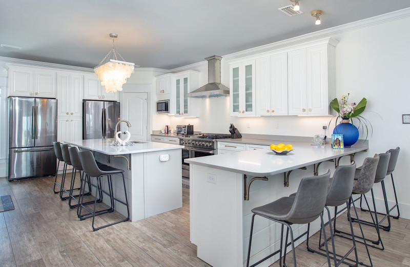 Rental kitchen at Sunset Properties.