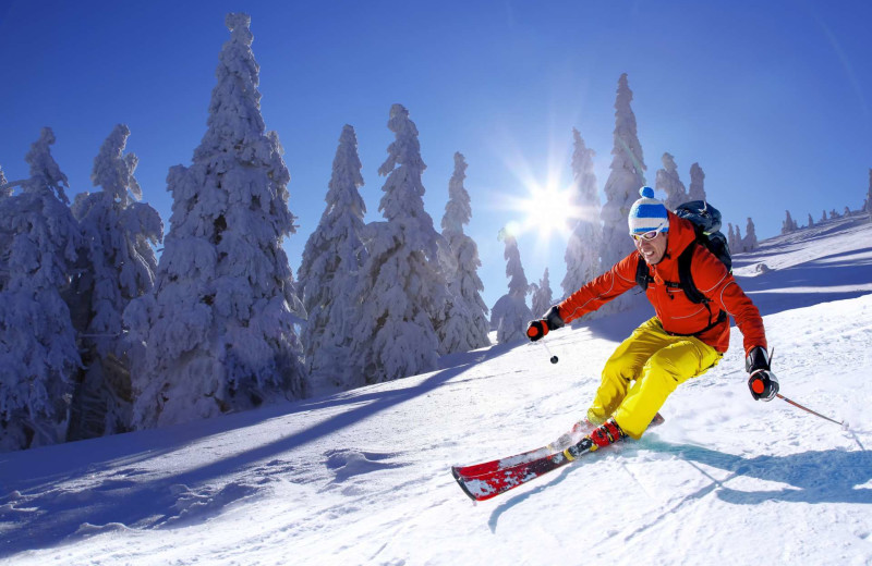 Skiing near Beds on Clouds.