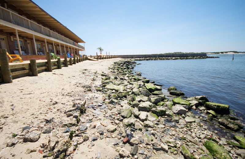 The beach at Oceanic Motel Ocean City.