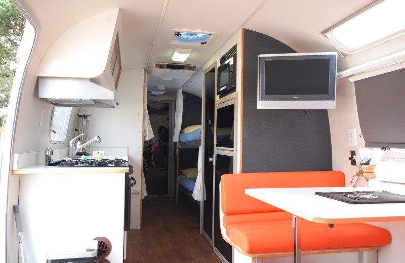 Guest room at Airstreams at Haystack Village.