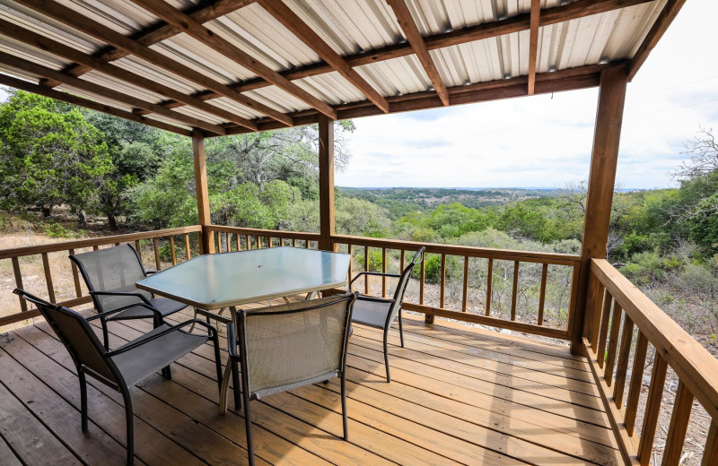 Cabin deck at Walnut Canyon Cabins.