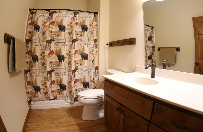 Guest bathroom at East Silent Lake Resort.