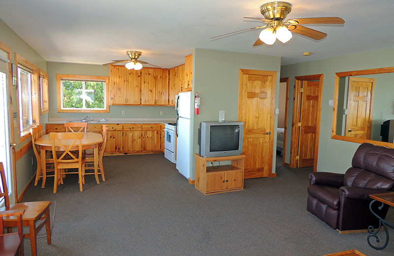 Cottage interior at Angel Rock Waterfront Cottages.