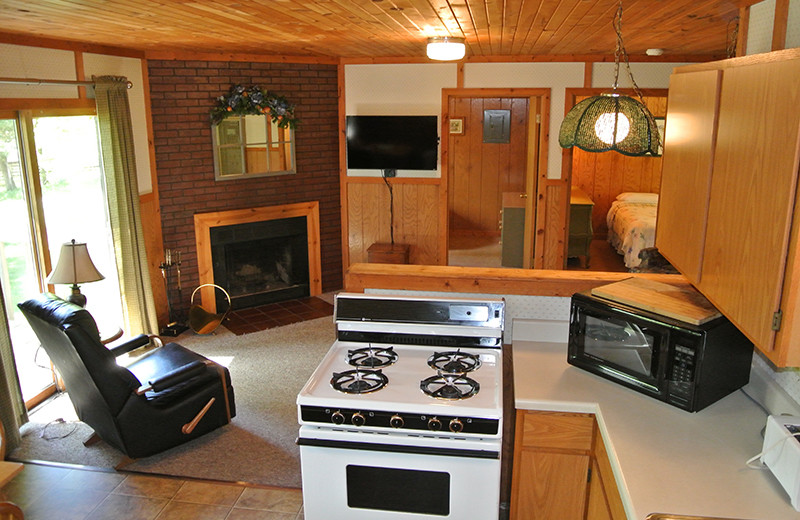 Cabin kitchen at Upper Cullen Resort.