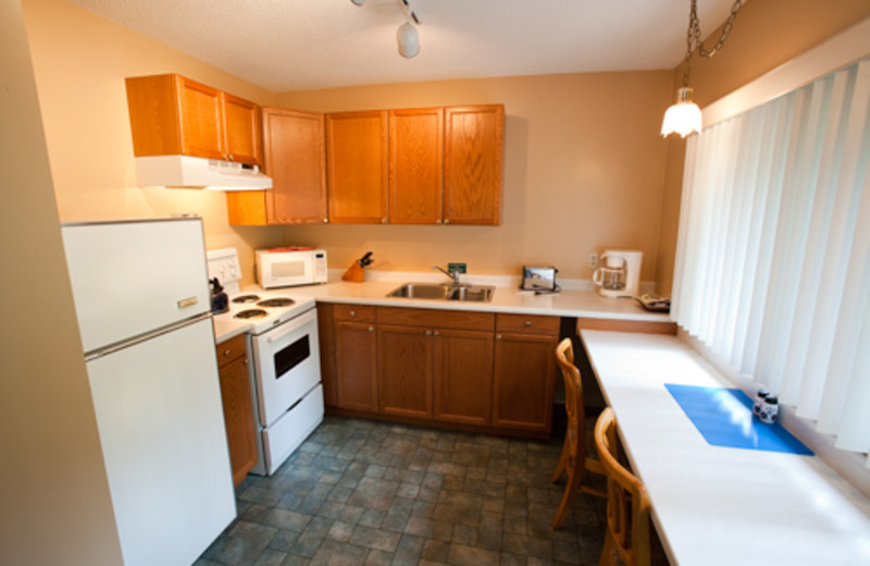 Studio kitchen at Blue Spruce Resort.