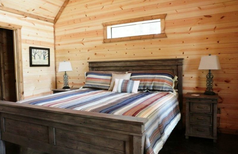 Rental bedroom at Broken Bow Cabin Lodging.