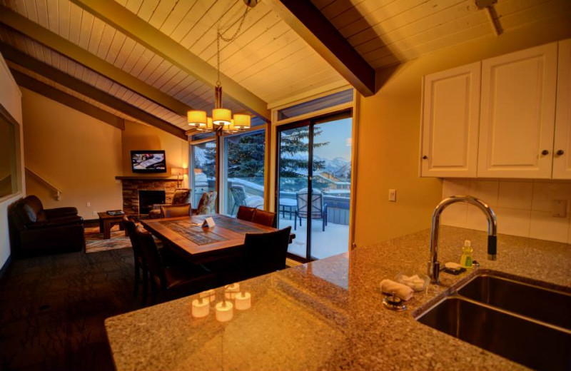 Chalet living room at Tunnel Mountain Resort.