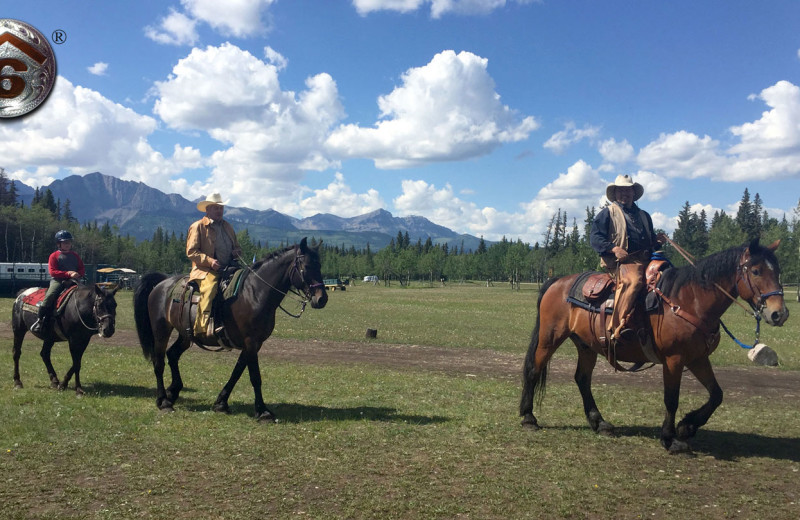 Horseback riding at Rafter Six Ranch Resort.