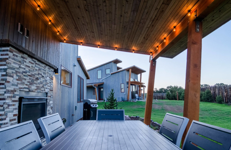 Cabin porch at Royal Gorge Cabins. 