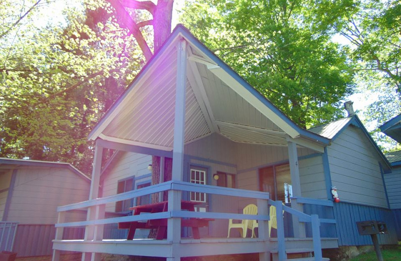 Cabin exterior at The Depe Dene Resort.