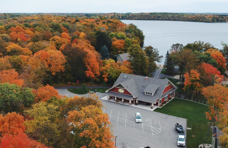 Aerial view of East Silent Lake Resort.