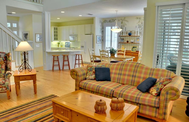 Rental living room at The Villas of Amelia Island Plantation.