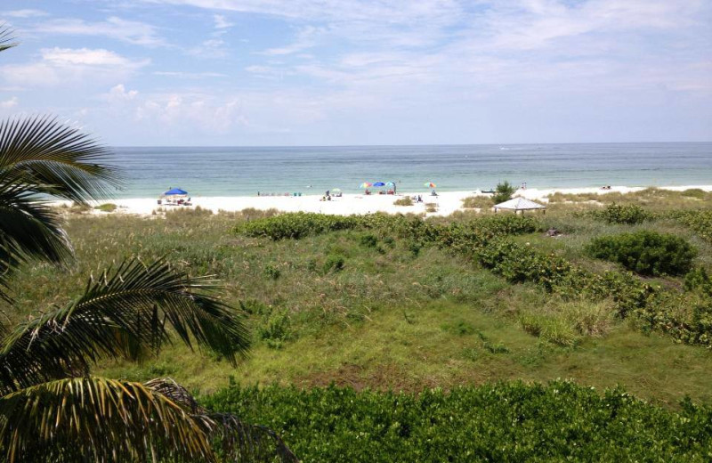 The beach at Lizzie Lu's Island Retreat.