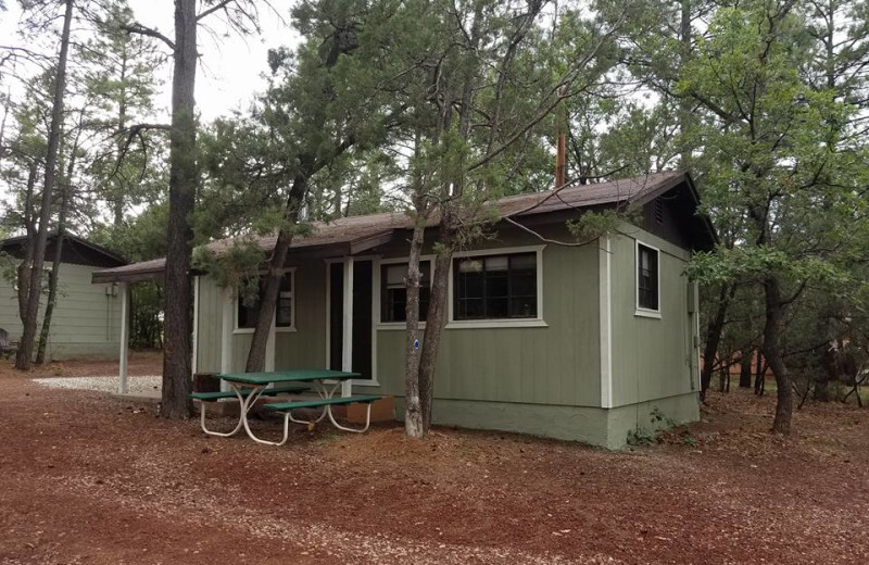 Cabin exterior at Hidden Rest Resort.