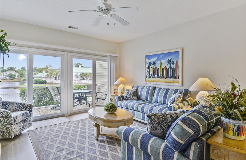 Rental living room at Seaside Vacations.