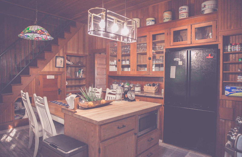 Cabin kitchen at The Hideaway at Xanadu Island.