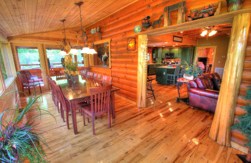 Cabin interior at Oak Haven Resort.