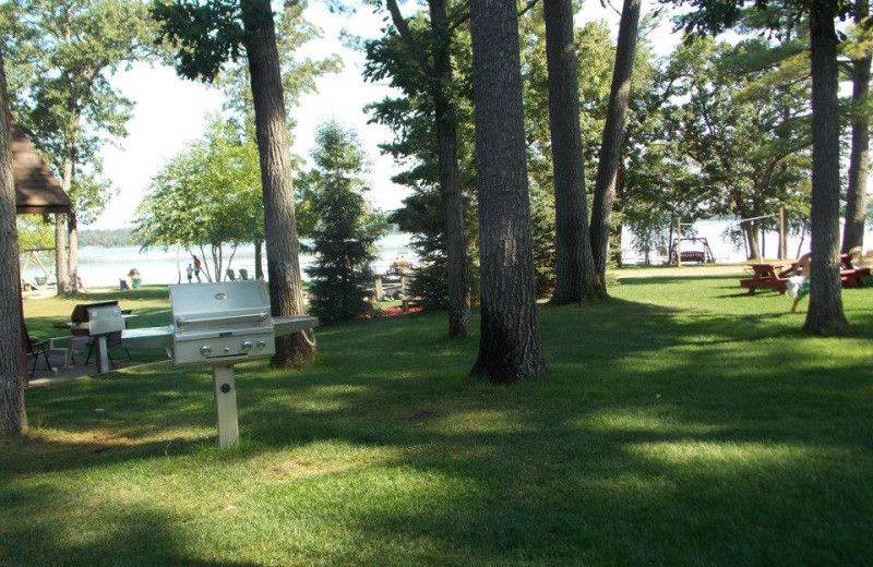 Picnic tables at Good Ol' Days Resort.