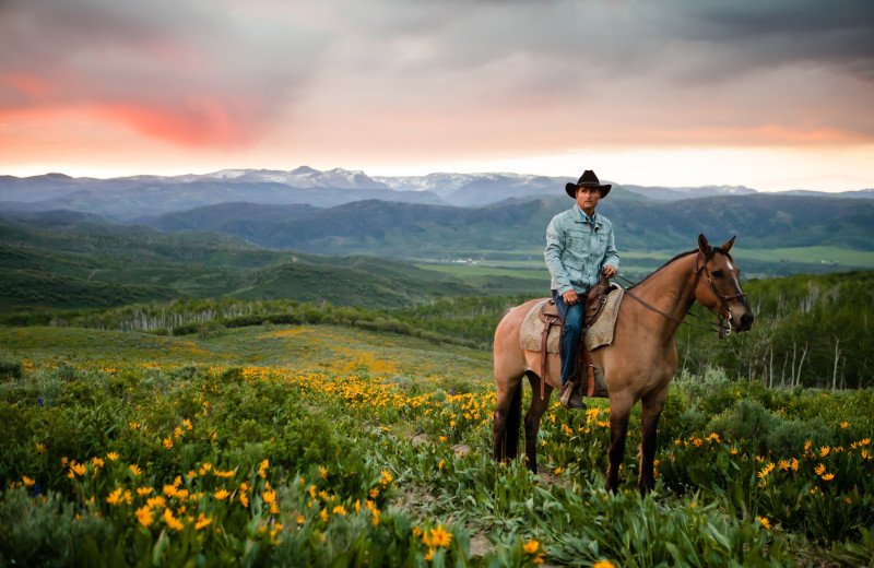 Horseback riding at The Home Ranch.