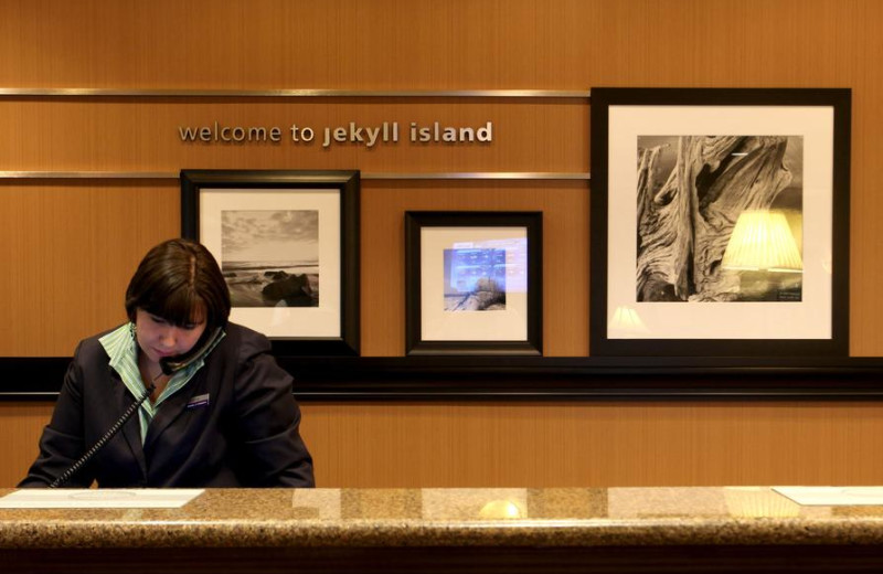 Front desk at Hampton Inn & Suites Jekyll Island.