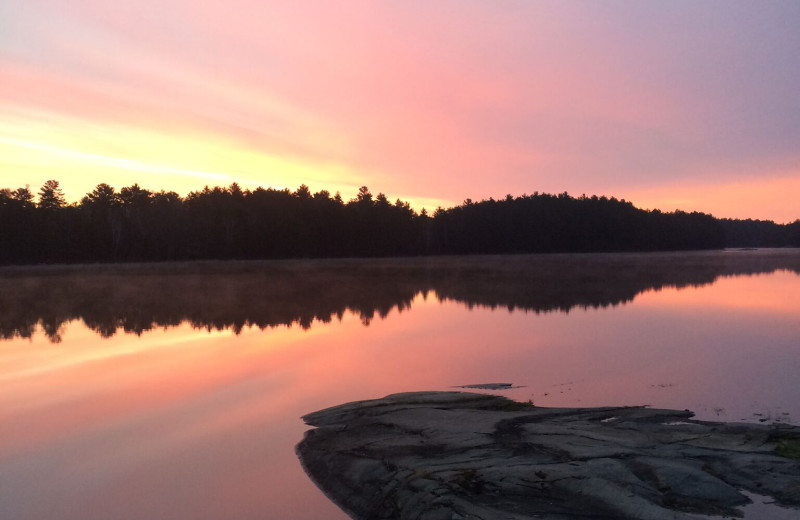 Sunset at Silv'ry Moon Lodge.