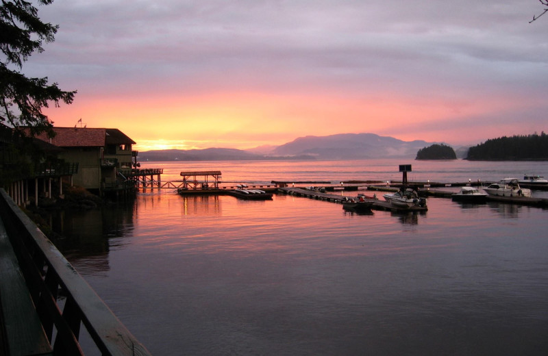 Sunset at April Point Lodge and Fishing Resort.