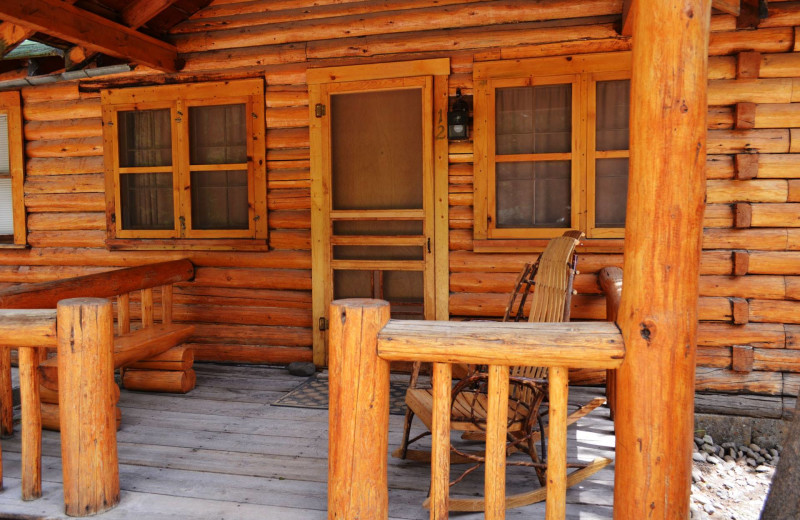 Cabin deck at Shoshone Lodge & Guest Ranch.