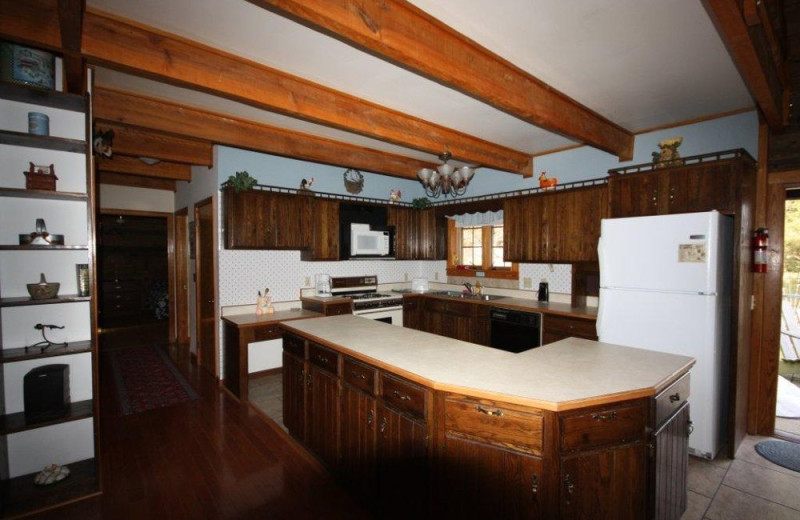 Cabin kitchen at Kentucky Lake Cabins.