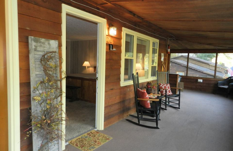 Rental porch at Stay Waterfront - Cheat River Lodge & Cabins.