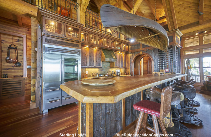 Cabin kitchen at Blue Ridge Vacation Cabins. 