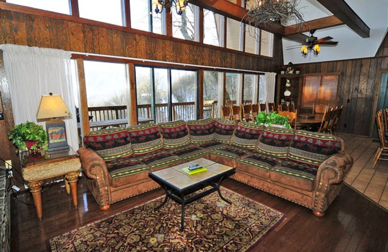 Rental living room at Chalet Village.