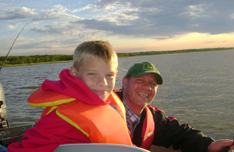 Family fishing at Harris Hill Resort.