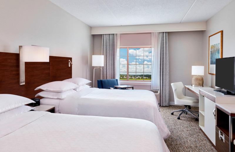 Guest room at Sheraton Jacksonville Hotel.