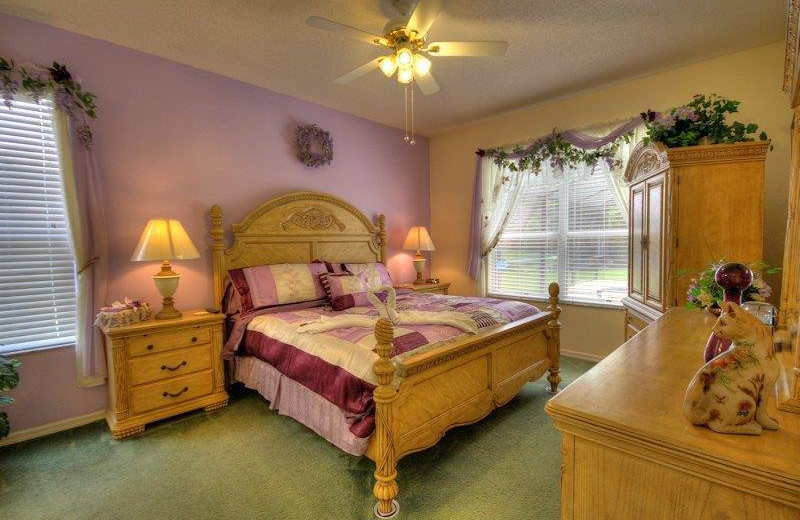 Vacation rental bedroom at Elite Vacation Homes.