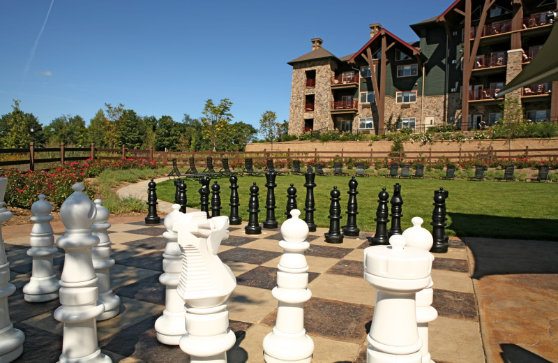 Giant chess at Crystal Springs Resort.