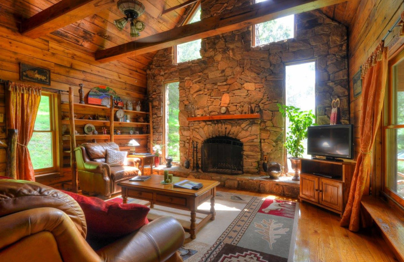 Rental living room at Smoky Mountain Cabins.