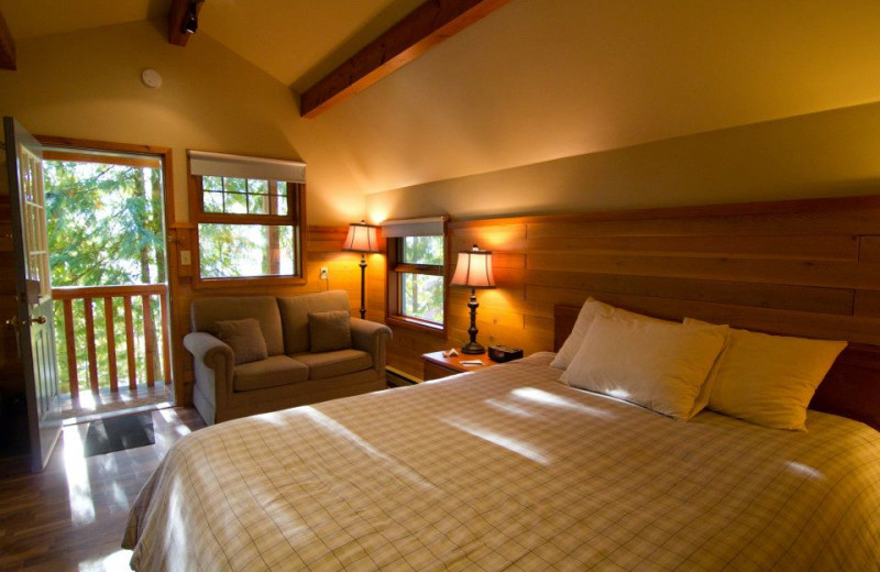 Guest room at Halcyon Hot Springs Village and Spa.