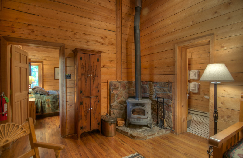 Cabin living room at The Home Ranch.