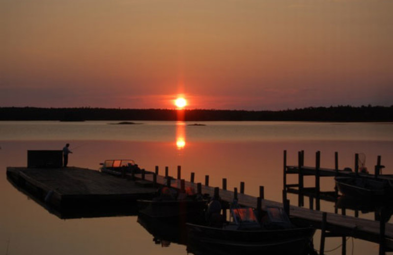 Beautiful sunset at Angle Inn Lodge.